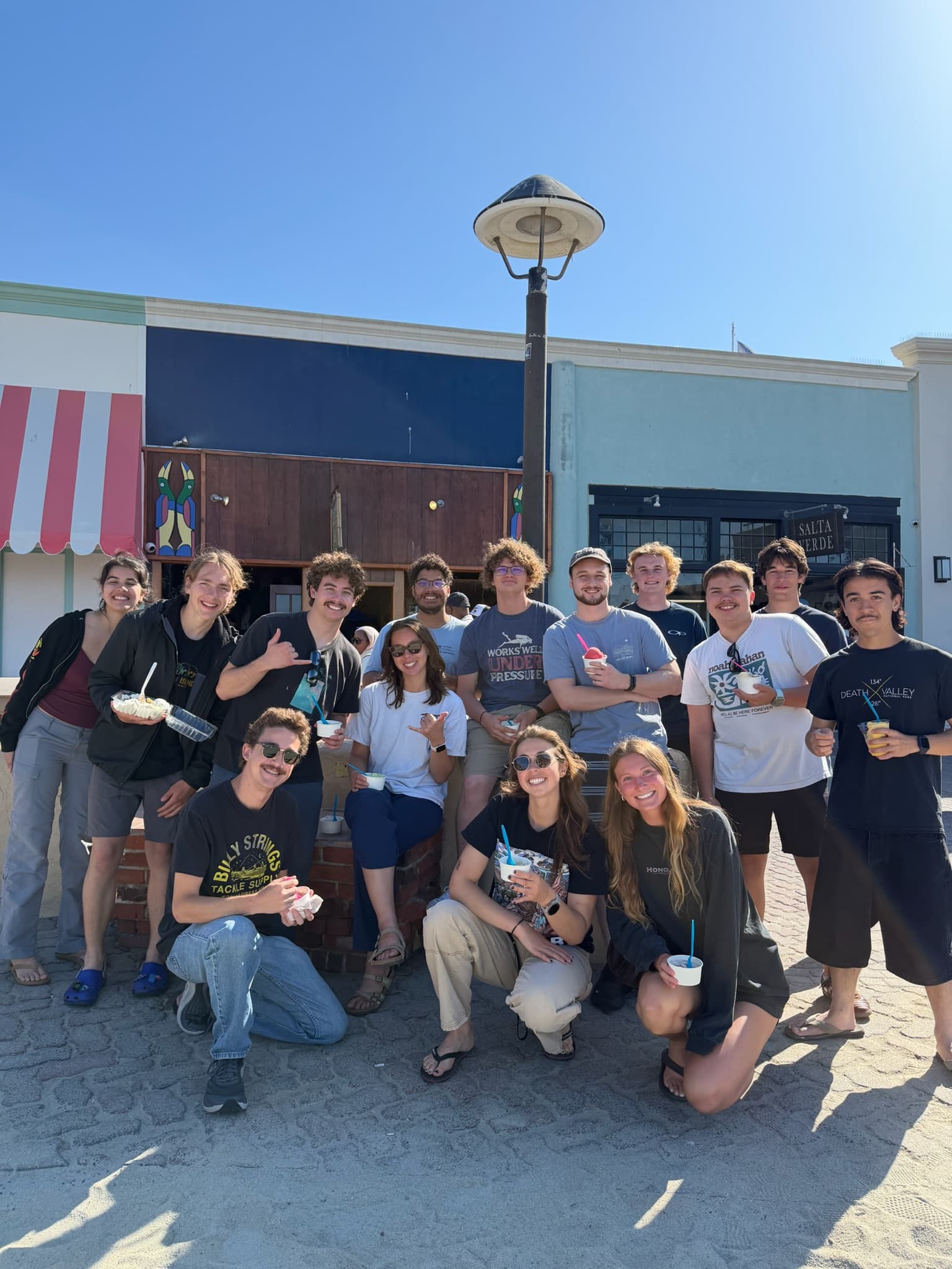 Club members hanging out together after a beach day